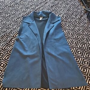 Chic Women's Blue Sleeveless Vest